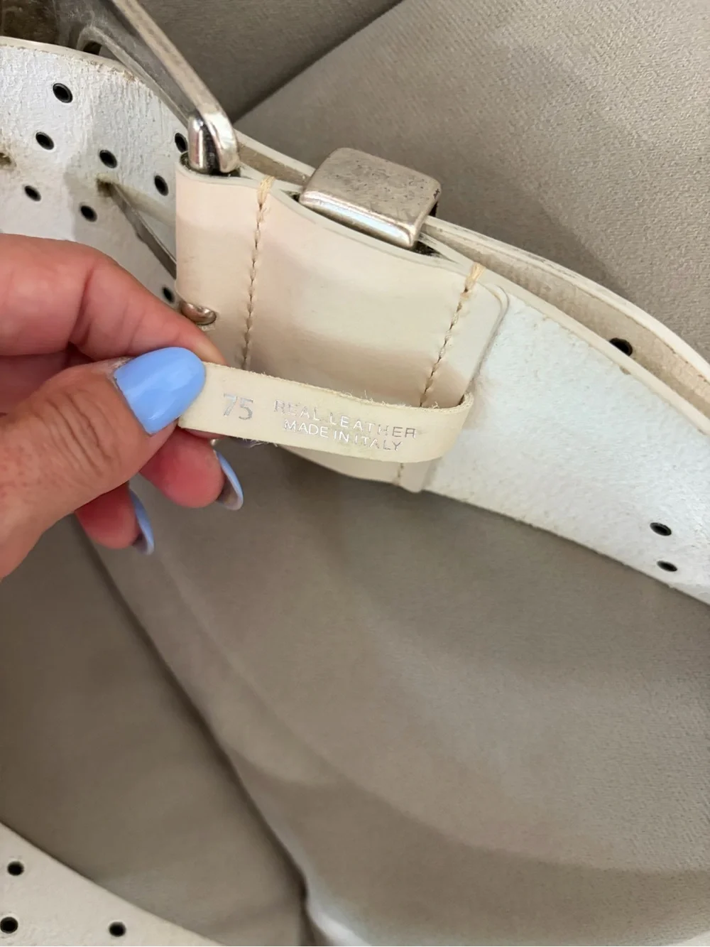 IRO White Studded Belt with Silver Buckle